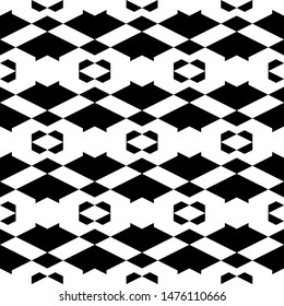 Seamless pattern. Rhombuses, trapeziums, figures ornament. Geometrical shapes wallpaper. Figures backdrop. Geometric background. Digital paper, textile print, web design, abstract. Vector artwork.