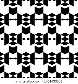 Seamless pattern. Rhombuses, trapeziums, triangles, chevrons ornament. Folk wallpaper. Ethnic motif. Simple shapes background. Geometric backdrop. Digital paper, textile print, web design, abstract.