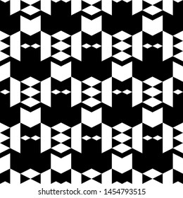 Seamless pattern. Rhombuses, trapeziums, triangles, chevrons ornament. Folk wallpaper.Geometric backdrop. Ethnic motif. Simple shapes background. Digital paper, textile print, web design, abstract.