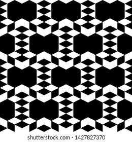 Seamless pattern. Rhombuses, triangles, chevrons, figures ornament. Geometrical wallpaper. Ethnic motif. Geometric background. Shapes backdrop. Digital paper, abstract.