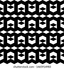 Seamless pattern. Rhombuses, triangles, chevrons ornament. Geometrical backdrop. Figures background. Simple shapes wallpaper. Digital paper, web designing, textile print. Vector.