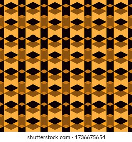 Seamless pattern. Rhombuses, triangles, figures ornament. Geometric backdrop. Simple shapes wallpaper. Ethnic background. Polygons motif. Digital paper, textile print, abstract. Vector