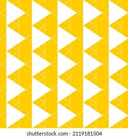 Seamless pattern of rhombuses and triangles. Geometric orange background.