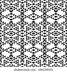 Seamless pattern. Rhombuses, triangles ornament. Ethnic background. Tribal wallpaper. Folk backdrop. Digital paper, web designing, textile print. Vector art.