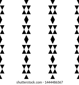 Seamless pattern. Rhombuses, triangles ornament. Geometrical backdrop. Abstract background. Polygons motif. Geometric figures wallpaper. Digital paper, textile print, web design. Vector artwork.