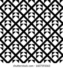 Seamless pattern. Rhombuses, triangles ornament. Tiles, polygons background. Diamonds, triangular shapes wallpaper. Checks, figures. Squares, forms backdrop. Digital paper, textile print, abstract.