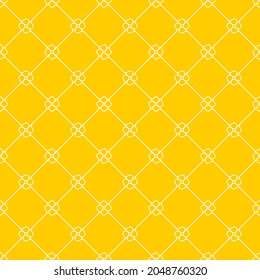 Seamless pattern of rhombuses. Unusual lattice. Geometric orange background.
