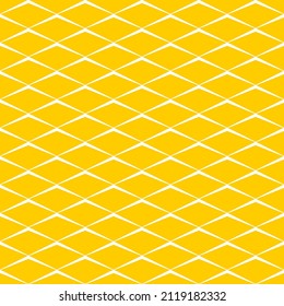 Seamless pattern of rhombuses. Unusual lattice. Geometric orange background.