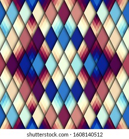 Seamless pattern of rhombuses. Vector image.
