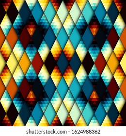 Seamless pattern of rhombuses. Vector image.