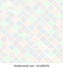 Seamless pattern with rhombuses. Wall with the effect of antiquity. Gentle colors.