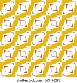 seamless pattern with rhombuses yellow red