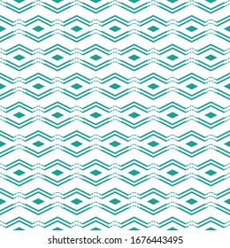 Seamless pattern. Rhombuses, zigzag lines background. Ethnic wallpaper. Diamonds, jagged stripes ornament. Folk motif. Shapes backdrop. Digital paper, web design, textile print, abstract. Vector