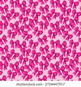 Seamless pattern of ribbon bows on a plain background, perfect for Valentine, Christmas, gift wrapping, fashion, and festive design projects.