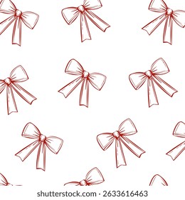 Seamless pattern of ribbons. Cute fashion design. Vector illustration.