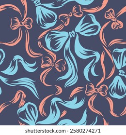 Seamless pattern of ribbons for textile, wallpaper and so on. You can change ribbon and background color from the EPS file.