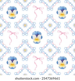 Seamless pattern of ribbons for textiles, patterns, wallpaper and on so.