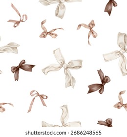 Seamless pattern of Ribbons vintage isolated on transparent background