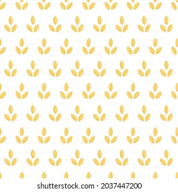 Seamless pattern with rice seeds on white background vector illustration.