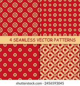 Seamless pattern with rings circles vector artistic print for textile paper decor wallpaper background endless creative art 
