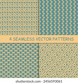 Seamless pattern with rings circles vector artistic print for textile paper decor wallpaper background endless creative art 