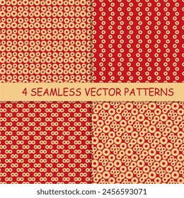 Seamless pattern with rings circles vector artistic print for textile paper decor wallpaper background endless creative art 