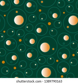 Seamless pattern of rings of different sizes and small circles. Vector illustration for printing wrapping paper, wallpaper, fabrics.