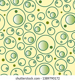 Seamless pattern of rings of different sizes and small circles. Vector illustration for printing wrapping paper, wallpaper, fabrics.