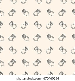 Seamless Pattern with Rings for wedding card or invitation decoration, elegant fashion designs, wrapping and packages. Classic simple background