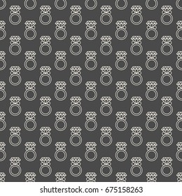 Seamless Pattern with Rings for wedding card or invitation decoration, elegant fashion designs, wrapping and packages. Classic simple background