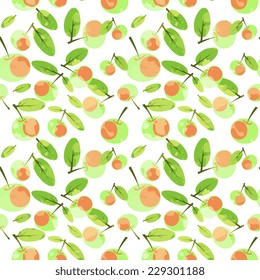 Seamless pattern with ripe apples