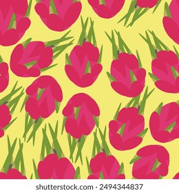 Patrón sin fisuras fruta madura del dragón, pitahaya, pitahaya, yang largo sobre fondo amarillo - ilustración plana de color de Vector para embalaje, textil, Fondo de pantalla