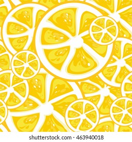 Seamless pattern with ripe fresh citrus