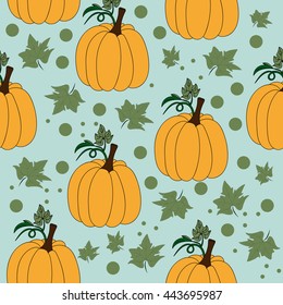 seamless pattern of ripe pumpkins