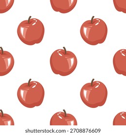 Patrón sin fisuras de manzanas rojas maduras. Fondo afrutado lindo.