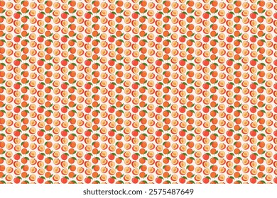 Seamless pattern with ripe red color Nectarines. Fruit vector illustration. Design for fabric, textile print, wrapping paper.