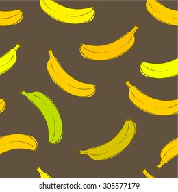 Seamless pattern of ripe and unripe bananas. background. print