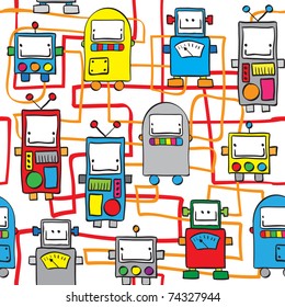Seamless pattern - Robots