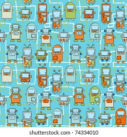 Seamless pattern - Robots