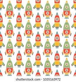 Seamless pattern with rocket. Background texture