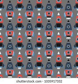 Seamless pattern with rocket. Background texture