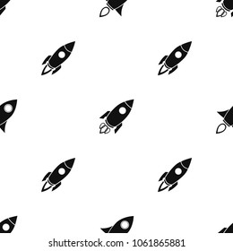 Seamless pattern. Rocket background. Vector illustration.