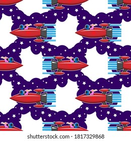 los cohetes de patrón impecables adoran el espacio con fondo blanco. Imagen vectorial eps 10