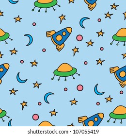 seamless pattern with rockets. Can be used for wallpaper, pattern fills, web page background, surface textures, textile.