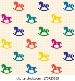 seamless pattern with rocking horses 