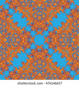 Seamless pattern in rococo style, victorian style, in renaissance style, in baroque style. Vector illustration. 