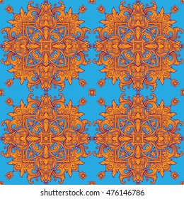 Seamless pattern in rococo style, victorian style, in renaissance style, in baroque style. Vector illustration. 