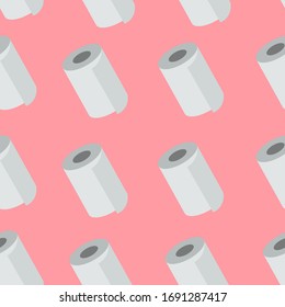 Seamless pattern from a roll of toilet paper on a colored background.