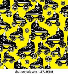 seamless pattern roller skates 
