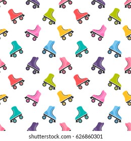 seamless pattern with roller skates